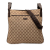 Gucci B Gucci Brown Beige Canvas Fabric GG Crossbody Italy
