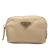 Prada AB Prada Brown Beige Nylon Fabric Tessuto Cosmetic Pouch Italy
