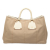 Prada B Prada Brown Beige Canvas Fabric Canapa Tote Italy