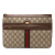 Gucci AB Gucci Brown Beige Coated Canvas Fabric GG Supreme Web Ophidia Clutch Italy