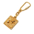Celine B Celine Gold Gold Plated Metal Logo Star Square Key Ring Charm Italy
