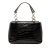 Saint Laurent B Saint Laurent Black Calf Leather Crocodile Embossed Chain Handbag Italy