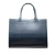 Christian Dior B Dior Blue Dark Blue Calf Leather Medium Ombre Embossed Book Tote Italy