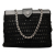 Chanel B Chanel Black Raffia Natural Material CC Crochet Chain Tote France
