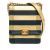 Chanel Gold Paris New York Metallic Lambskin Striped North South Boy Flap Italy