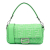 Fendi B Fendi Green Light Green Calf Leather Zucca Embossed Stitched Baguette Satchel Italy