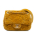 Chanel B Chanel Yellow Mustard Velvet Fabric Mini Square Camellia Embossed Flap Italy