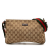 Gucci AB Gucci Brown Beige Canvas Fabric GG Web Crossbody Italy