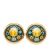 Hermès B Hermès Green Dark Green with Gold Enamel Other Cloisonne Clip on Earrings France