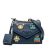Prada AB Prada Blue Saffiano Leather Cuir Monochrome Robot Patches Envelope Chain Flap Italy