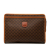 Celine B Celine Brown Coated Canvas Fabric Macadam Clutch Italy