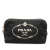Prada AB Prada Black Canvas Fabric Canapa Logo Pouch Italy