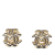 Chanel AB Chanel Gold Light Gold Gold Plated Metal CC Enamel Cube Logo Push Back Earrings France
