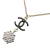 Chanel AB Chanel Gold with Black Gold Plated Metal Enamel CC and Rhinestones Flower Pendant Necklace Italy