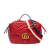 Gucci B Gucci Red Calf Leather Small GG Marmont Matelasse Sylvie Top Handle Satchel Italy