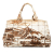 Prada B Prada Brown Canvas Fabric Large Canapa Azulejos Satchel Italy