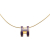Hermès B Hermès Purple Dark Purple with Gold Enamel Other Gold Plated Pop H Pendant Necklace France