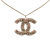 Chanel AB Chanel Gold Gold Plated Metal CC Crystals Pendant Necklace Italy