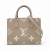 Louis Vuitton Onthego PM Calfskin Grained Leather Empreinte Tote Shoulder Bag Beige