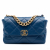 Chanel 19 Large Lambskin Leather Matelassè Flap Handbag Blue