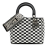 Christian Dior B Dior Black with White Calf Leather Medium skin Checkered Lady Dior Italy