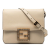 Fendi AB Fendi Brown Light Beige Calf Leather Crystal Fab Crossbody Italy