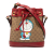Gucci AB Gucci Brown Beige with Red Coated Canvas Fabric Micro GG Supreme Doraemon Bucket Bag Italy