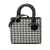 Christian Dior B Dior Black with White Calf Leather Medium skin Woven Houndstooth Lady Dior Italy