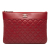 Chanel AB Chanel Red Sheepskin Leather Leather Medium Quilted Sheepskin Mademoiselle O Case Clutch Italy