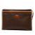 Celine B Celine Brown Coated Canvas Fabric Macadam Clutch Italy