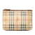 Burberry AB Burberry Brown Beige Coated Canvas Fabric Haymarket Check Pouch Italy