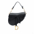Christian Dior Saddle Mini Grained Calfskin Leather No Strap Handbag Black