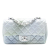 Chanel Silver Mini Rectangular Classic Iridescent Lambskin Ombre Single Flap France