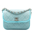Chanel AB Chanel Blue Aqua Denim Fabric Small CC Quilted Messenger Flap Italy