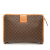 Celine B Celine Brown Coated Canvas Fabric Macadam Clutch Italy