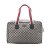 Gucci B Gucci Gray Canvas Fabric GG Web Travel Bag Italy