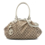 Gucci B Gucci Brown Beige Canvas Fabric GG Sukey Satchel Italy