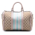 Gucci AB Gucci Brown Beige Canvas Fabric Medium GG Web Joy Boston Bag Italy