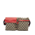 Gucci AB Gucci Brown Beige with Red Canvas Fabric GG Web Double Pocket Belt Bag Italy