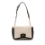 Ferragamo B Ferragamo White Ivory with Black Calf Leather Double Gancini Shoulder Bag Italy