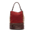 Burberry B Burberry Red Nubuck Leather Leather Nubuck and House Check Canvas Beckett Bucket Bag Italy