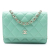 Chanel B Chanel Green Light Green Lambskin Leather Leather Mini CC Quilted Lambskin Wallet On Chain Italy