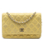 Chanel AB Chanel Yellow Polyester Fabric CC Quilted Metallic Wallet On Chain Italy