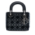 Christian Dior AB Dior Black Satin Fabric Mini Cannage Strass Crystal Embellished Lady Dior Italy