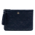 Chanel Blue Medium Quilted Lambskin Double Stitch Tassel O Case Clutch Italy