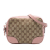 Gucci AB Gucci Brown Beige with Pink Canvas Fabric GG Bree Crossbody Italy