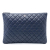 Chanel AB Chanel Blue Navy Caviar Leather Leather Large Quilted Caviar O Case Clutch Italy