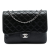 Chanel B Chanel Black Lambskin Leather Leather Medium Quilted Lambskin Clams Pocket Accordion Flap Italy