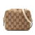 Gucci B Gucci Brown Beige with White Canvas Fabric GG Crossbody Italy
