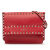 Valentino B Valentino Red Calf Leather Small Grained skin Rockstud Crossbody Italy